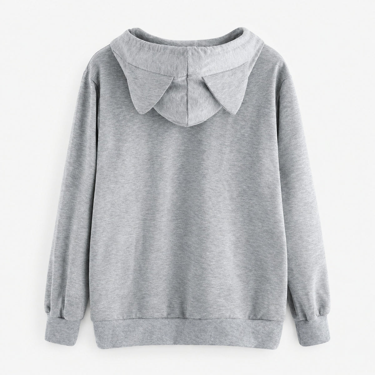 Sleepy Cat Style Pullover Hoodie with Cat Ears and Kangaroo Pocket