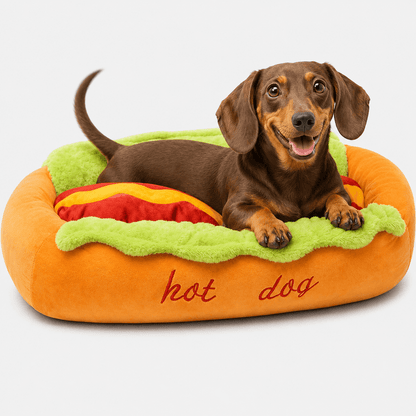 The Viral Hot Dog & Sausage Bun Bed for Small to Medium Dogs