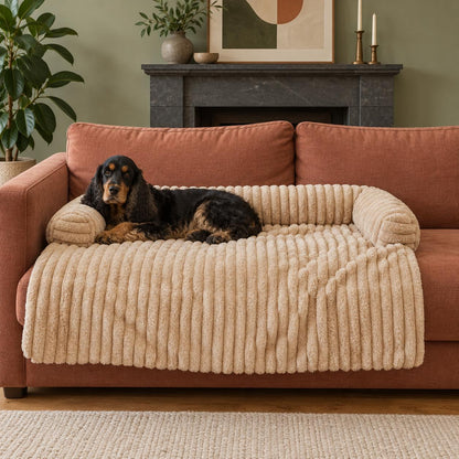 Fluffy and Plush Dog Sofa Bed & Cover with Bolster