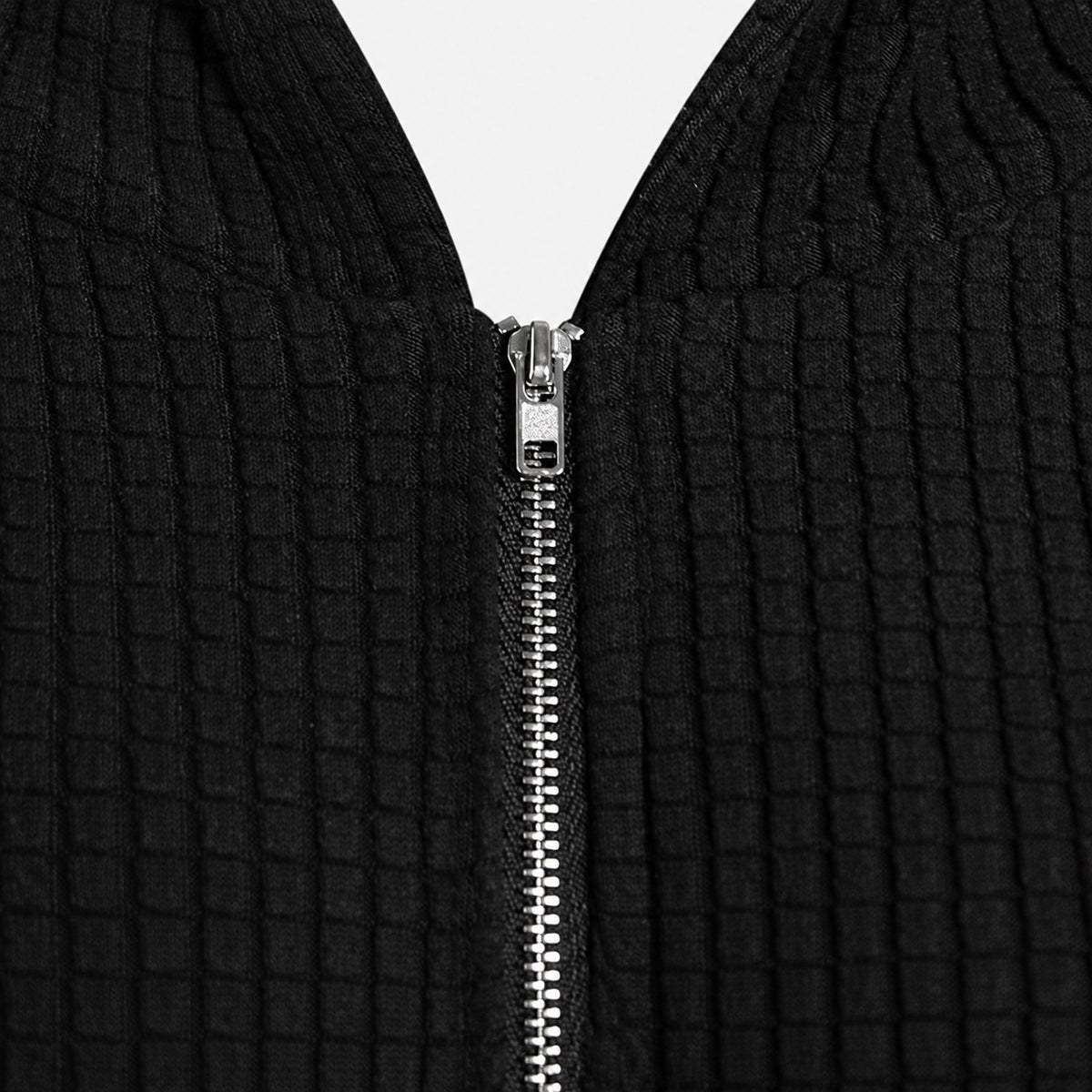 Textured cat ear zip hoodie detail