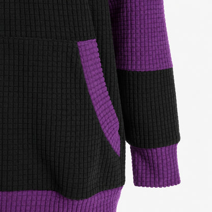 Purple trim pocket and cuff detail