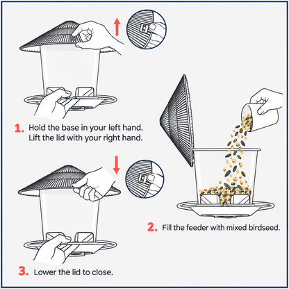 Hanging Plastic Bird Feeder with Clear Seed Compartment, Drainage & Twist-Lock Lid