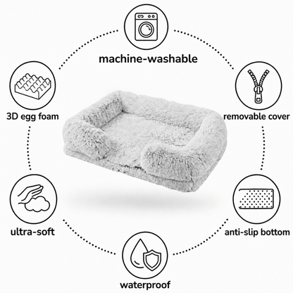 Orthopaedic Plush Bolster Dog Bed