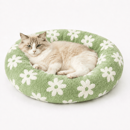 Fluffy Plush Doughnut Pet Bed