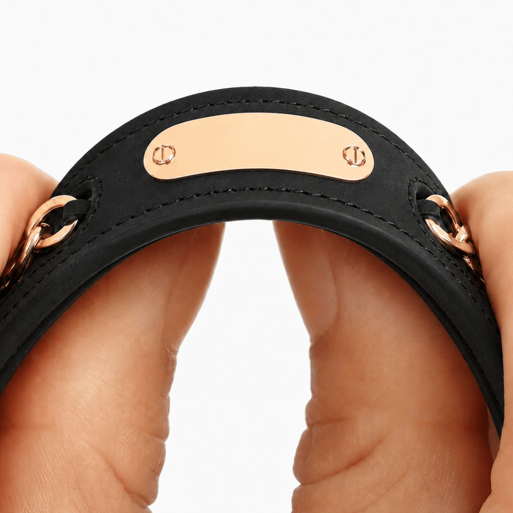 Premium Leather Custom Nameplate Dog Collar