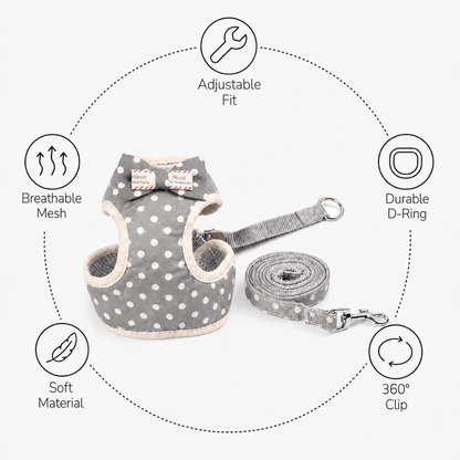 Small Bow Tie Pet Harness & Lead Set