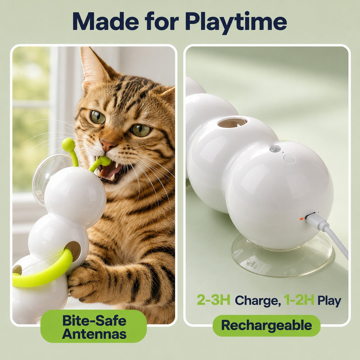 Cat Fun & Automatic Caterpillar Interactive Toy for Indoor Self-Play