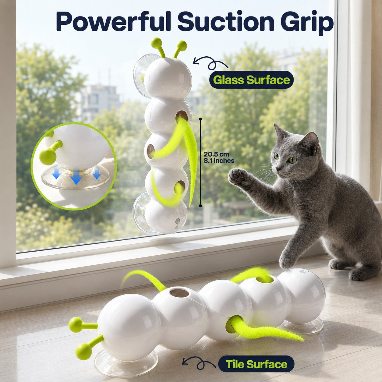 Cat Fun & Automatic Caterpillar Interactive Toy for Indoor Self-Play