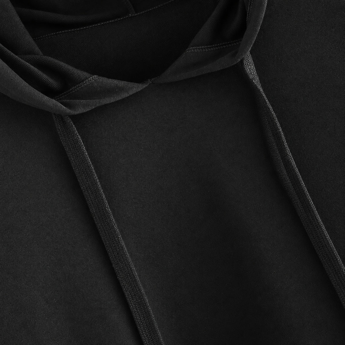 Black cropped cat ear hoodie detail