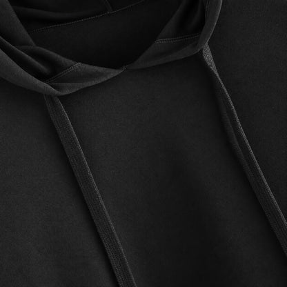 Black cropped cat ear hoodie detail