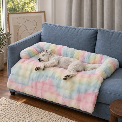 Fluffy and Calming Dog Sofa Bed & Bolster Cover