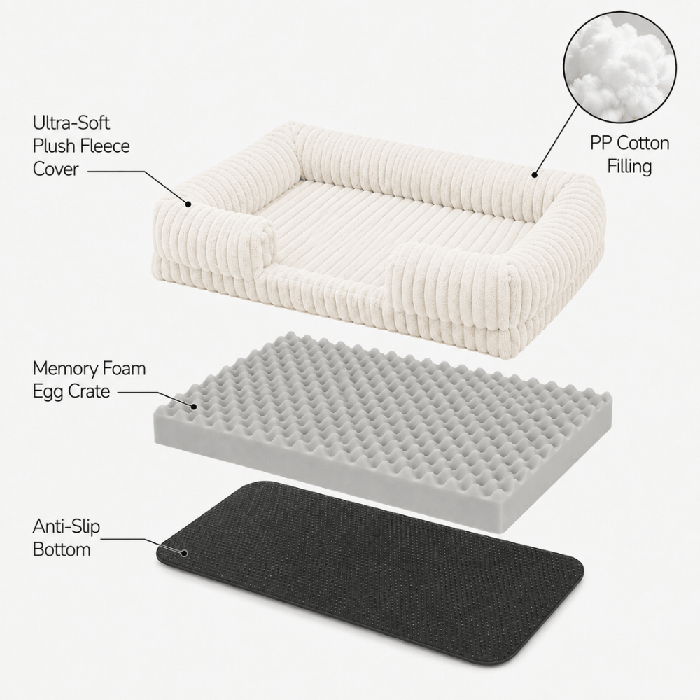 Orthopaedic Fleece Bolster Dog Bed