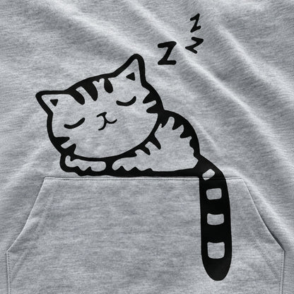 Sleepy Cat Style Pullover Hoodie with Cat Ears and Kangaroo Pocket