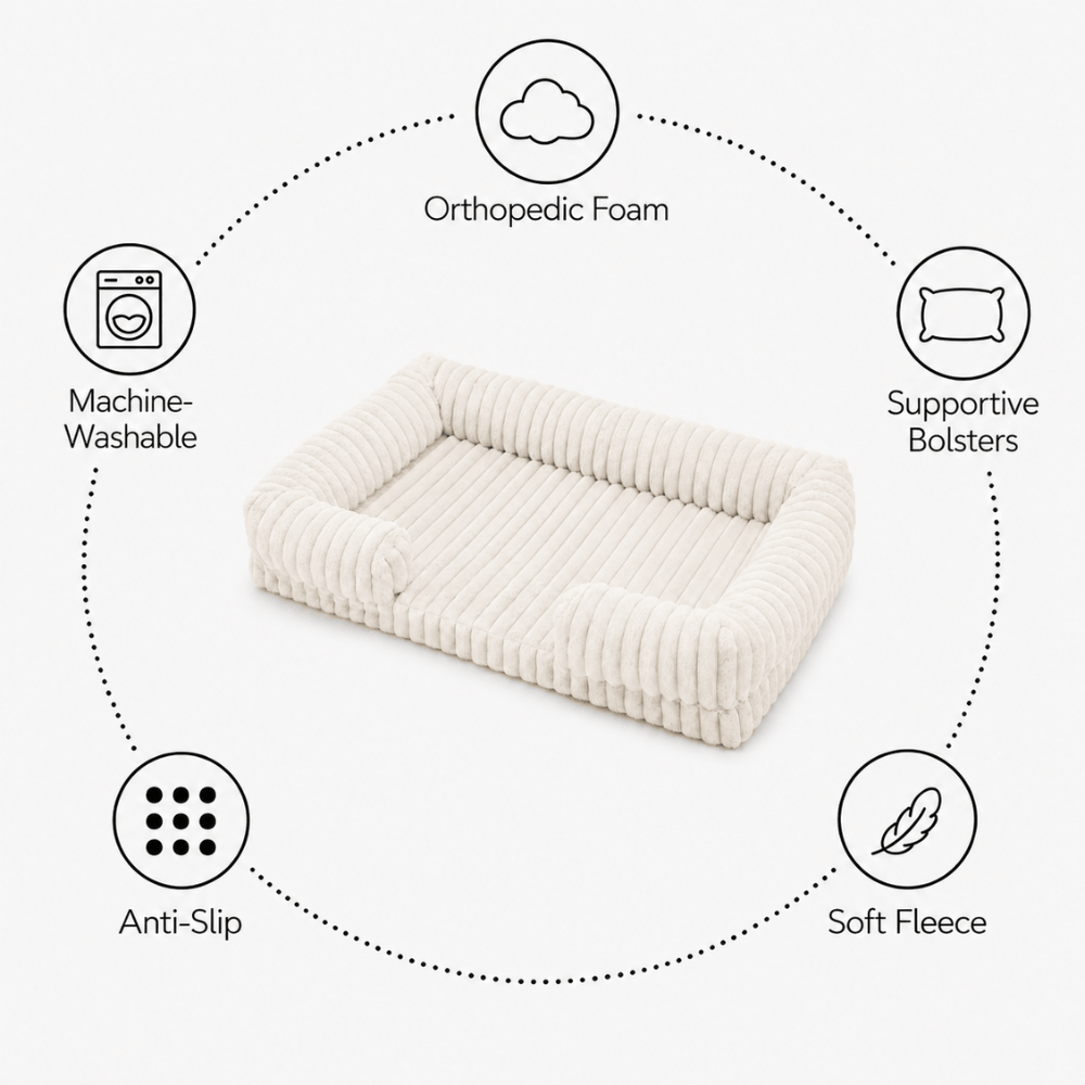 Orthopaedic Fleece Bolster Dog Bed