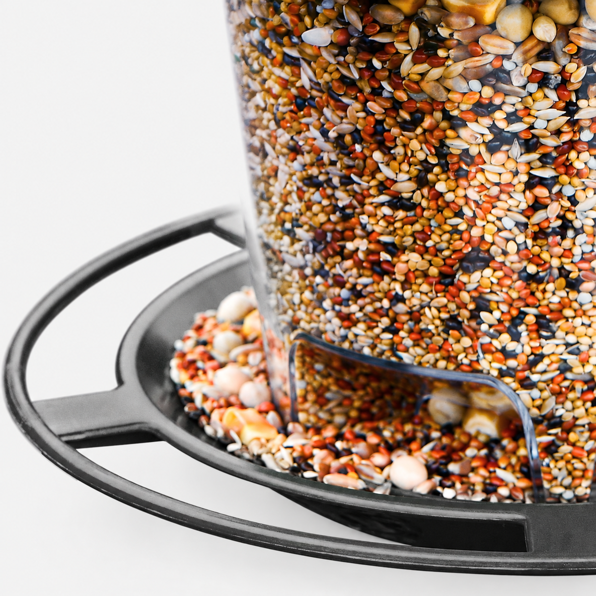 Hanging Plastic Bird Feeder with Clear Seed Compartment, Drainage & Twist-Lock Lid
