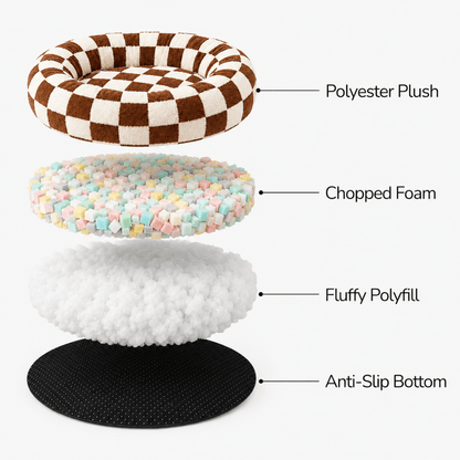 Fluffy Plush Doughnut Pet Bed