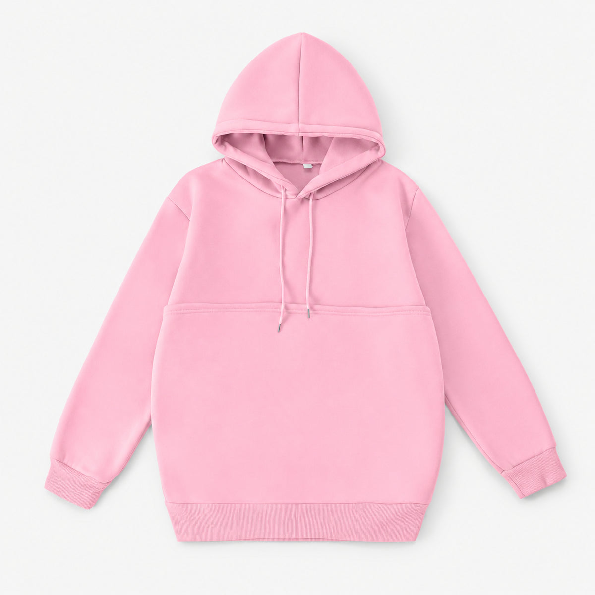 Pink pet pouch sweatshirt laid flat