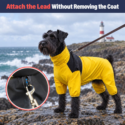 Lightweight Yellow Reflective Waterproof Dog Raincoat & Jacket for Winter