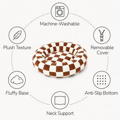 Fluffy Plush Doughnut Pet Bed