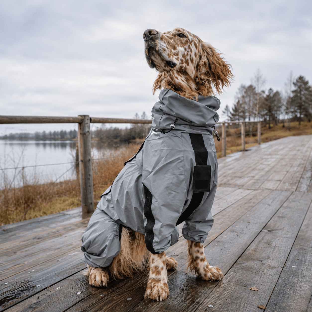 Reflective Waterproof Dog Raincoat Jacket for Winter & Rain