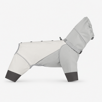 Waterproof Reflective Dog Raincoat Jacket with Adjustable Hood Built-In D-Ring & Hook and Loop Fastening