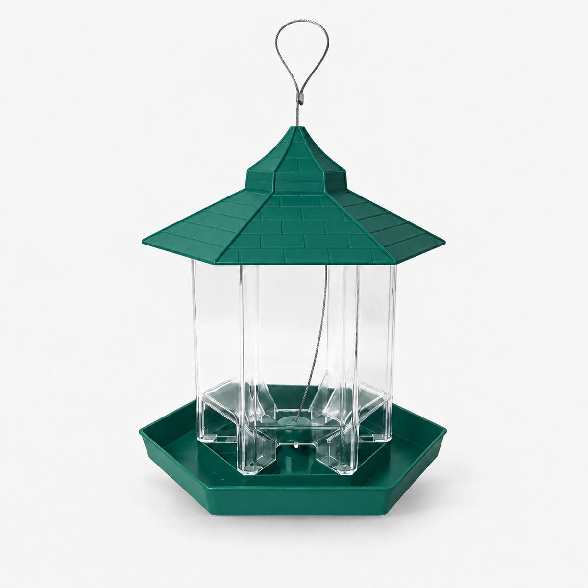Large Squirrel Proof Hanging Bird Feeder with 2.5 lb Capacity & Transparent Chamber