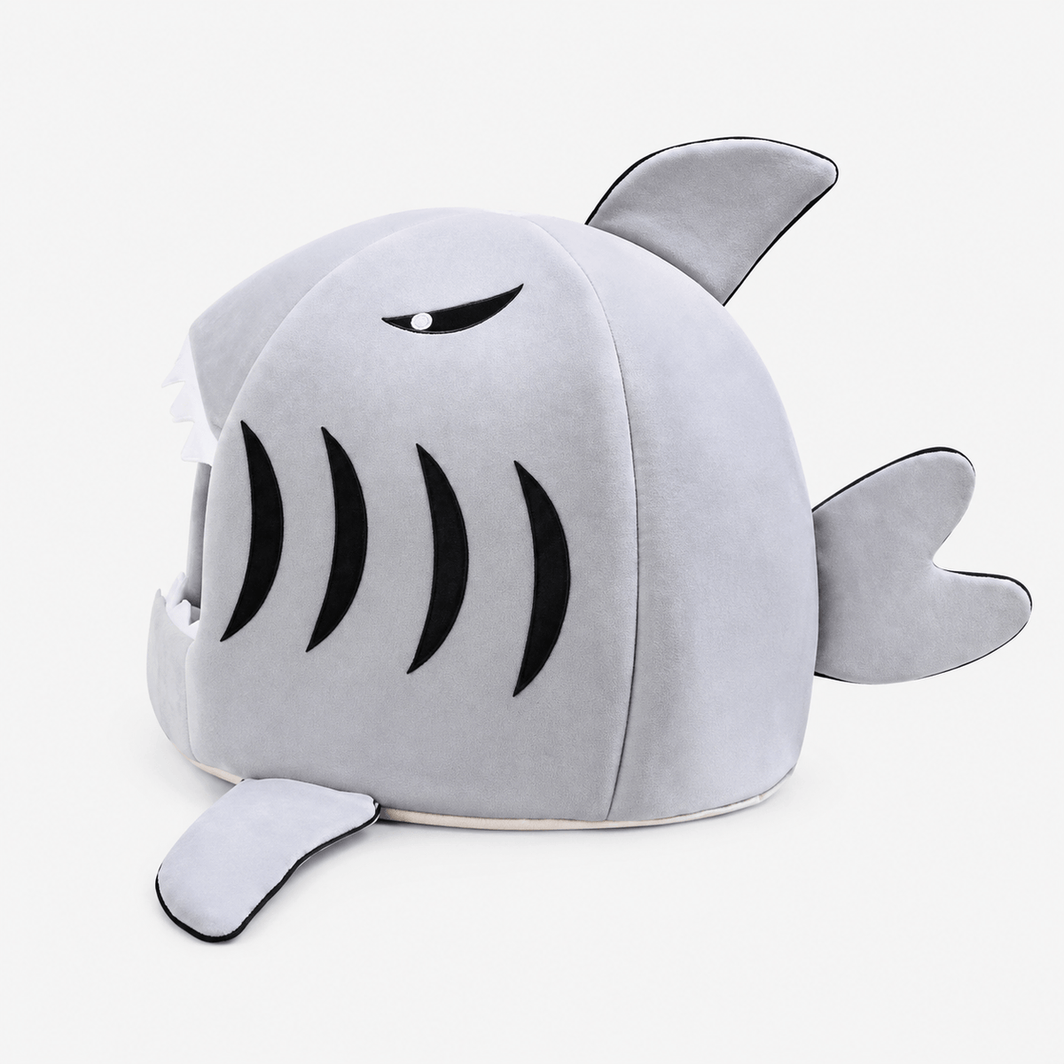 2-In-1 Plush Foldable Shark Pet Bed for Small Dogs & Cats