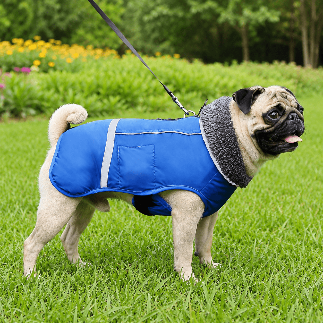Waterproof Adjustable Dog Coat with Warm Fleece Lining
