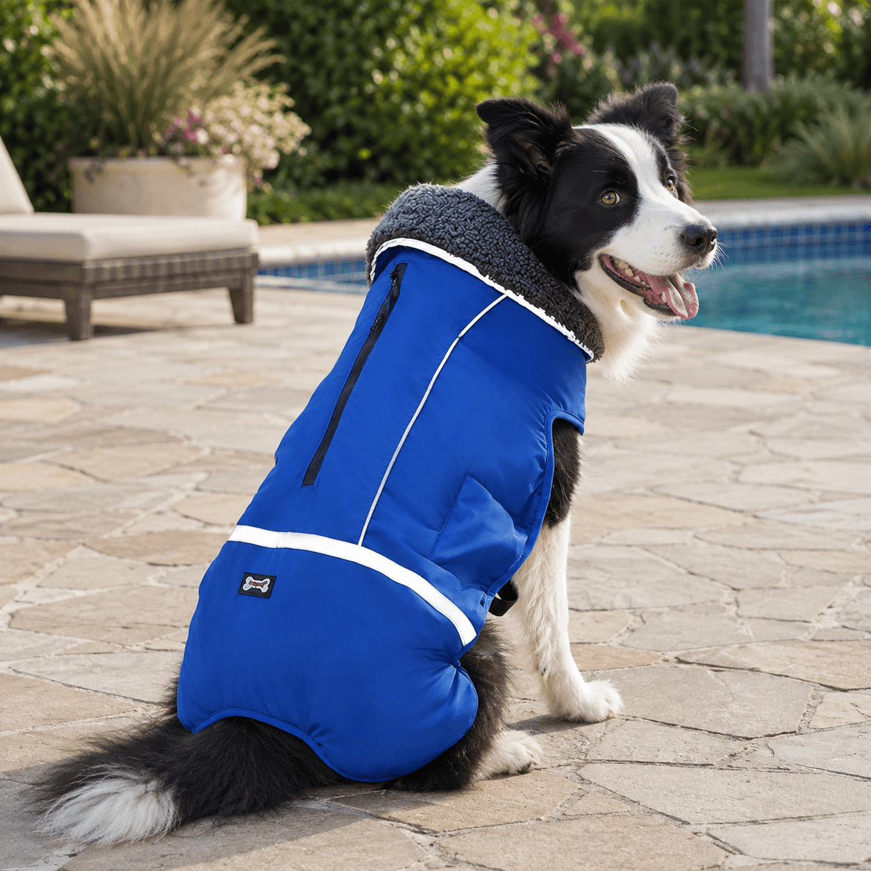 Waterproof Adjustable Dog Coat with Warm Fleece Lining