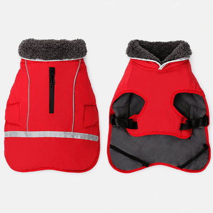 Waterproof Adjustable Dog Coat with Warm Fleece Lining