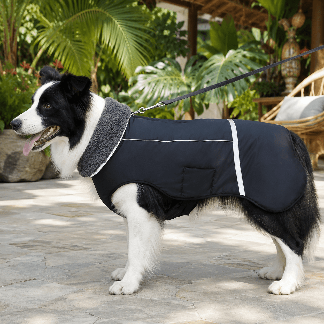 Waterproof Adjustable Dog Coat with Warm Fleece Lining