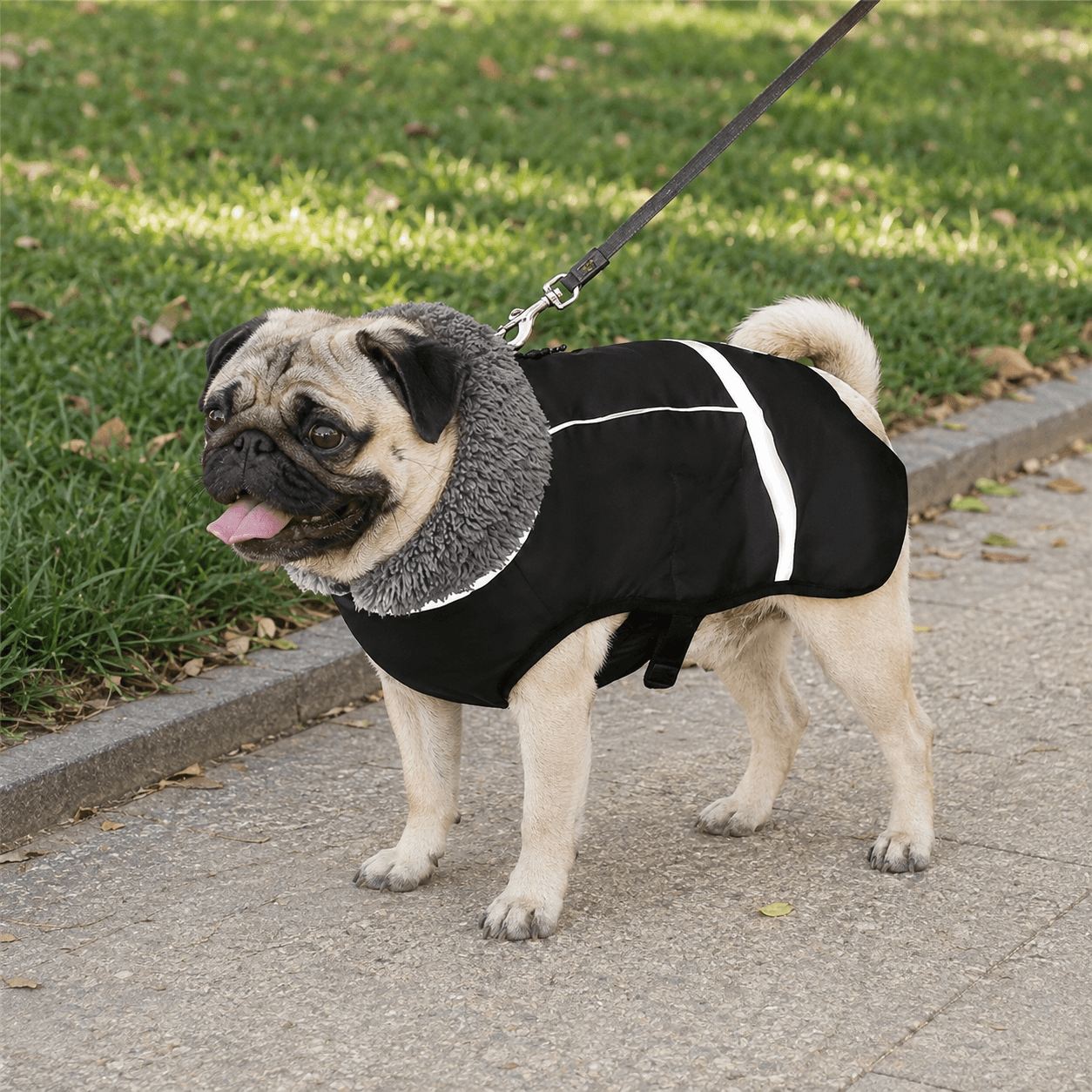 Waterproof Adjustable Dog Coat with Warm Fleece Lining