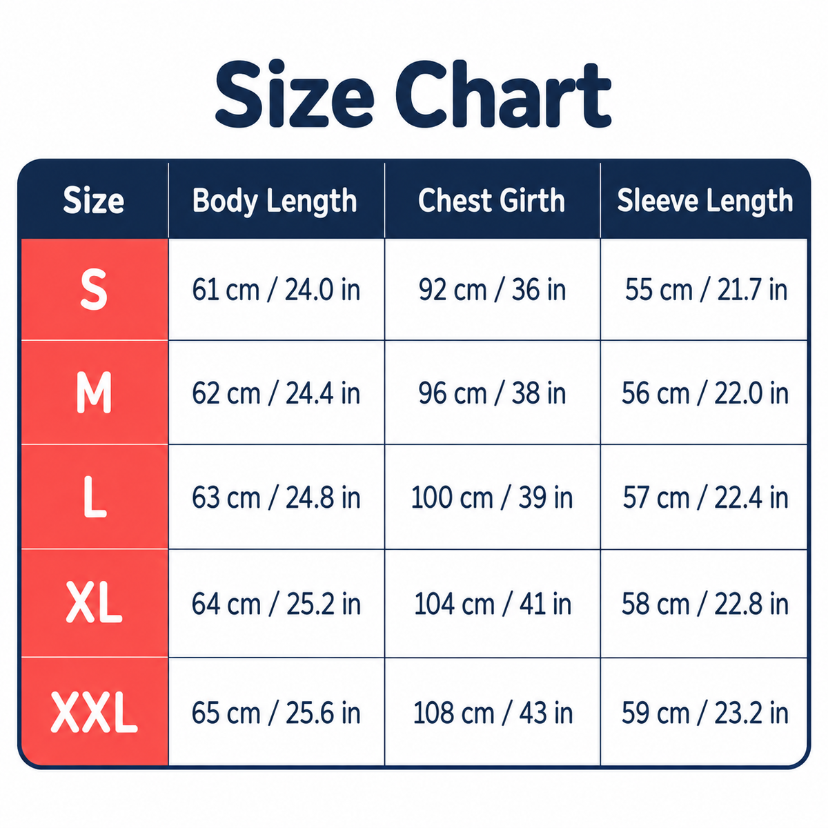 Size chart for Loose cat print hoodie