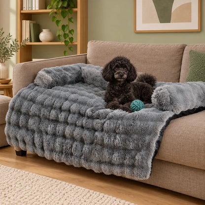 Fluffy and Calming Dog Sofa Bed & Bolster Cover