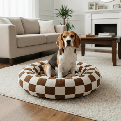 Cozy Cloud Doughnut Dog Bed