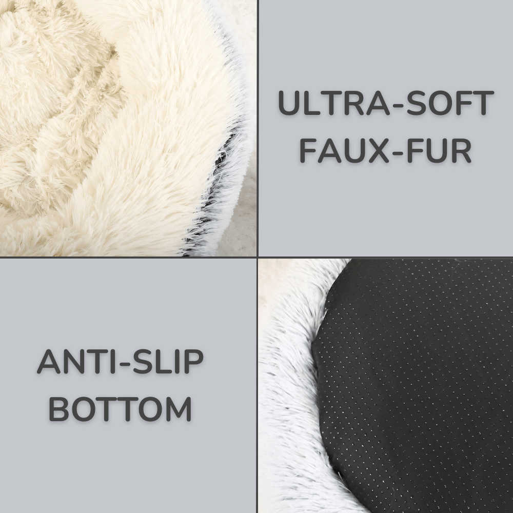 Fluffy Plush Doughnut Dog Bed