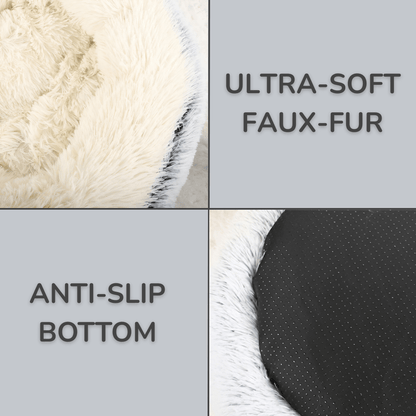 Fluffy Plush Doughnut Dog Bed