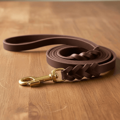 Genuine Leather Dog Collar & Lead Set