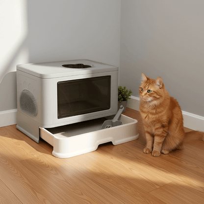 Dual-Entry Cat Litter Box