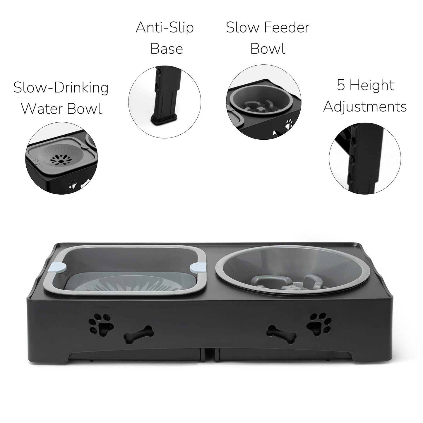 3-in-1 Adjustable Dog Bowl Stand
