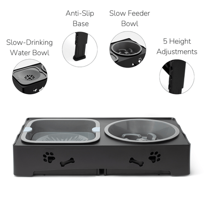3-in-1 Adjustable Dog Bowl Stand