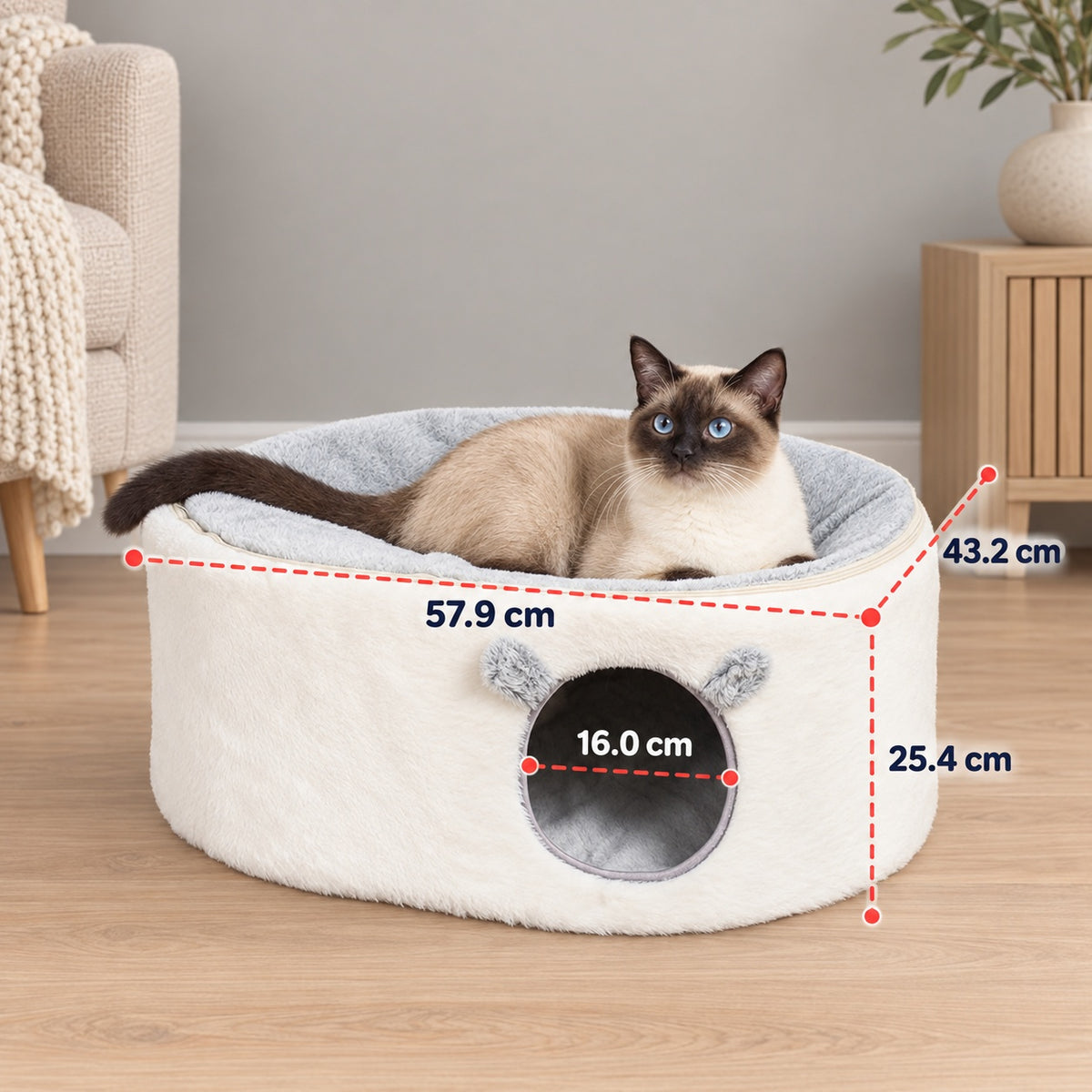 Cat cave bed dimensions in centimetres