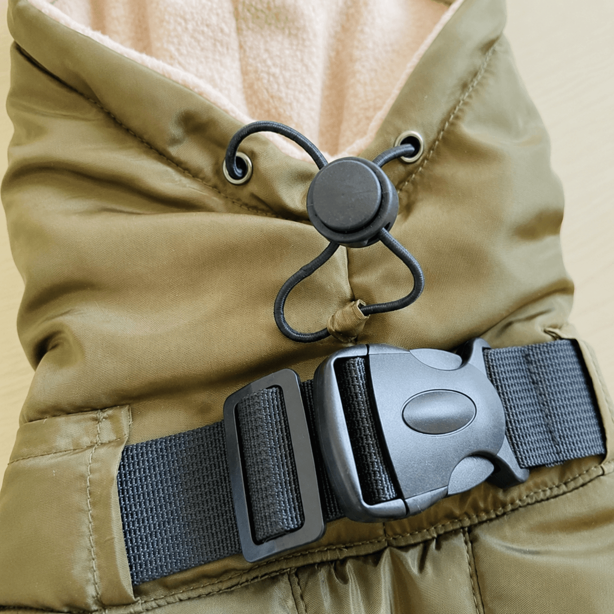 Army Green Waterproof Fleece Lined Warm Dog Coat