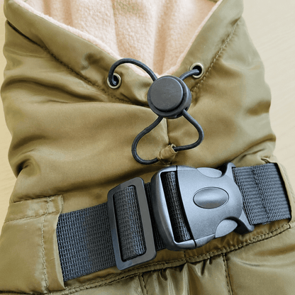 Army Green Waterproof Fleece Lined Warm Dog Coat