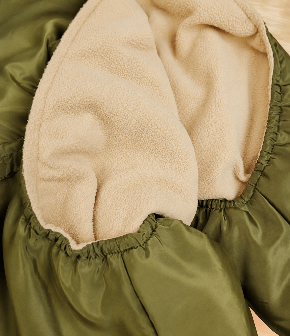 Army Green Waterproof Fleece Lined Warm Dog Coat