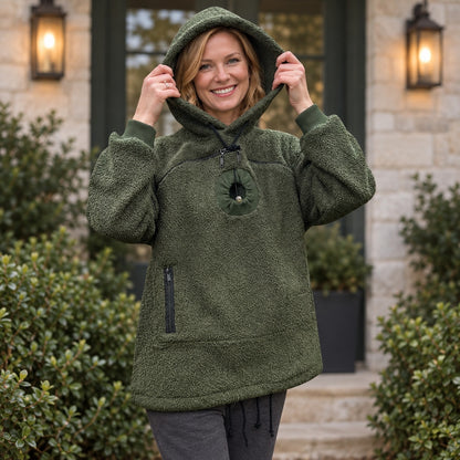 Cosy Winter Pet Carrier Hoodie with Large Pocket and Peeping Hole for Cats and Small Dogs