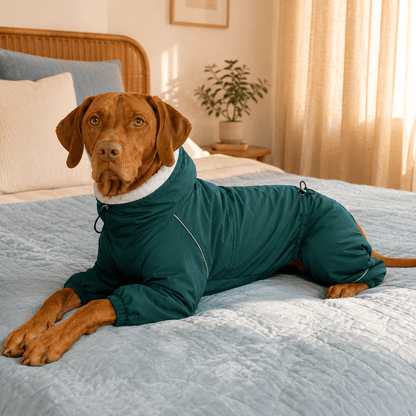 Waterproof Fleece Lined Dog Raincoat for Winter