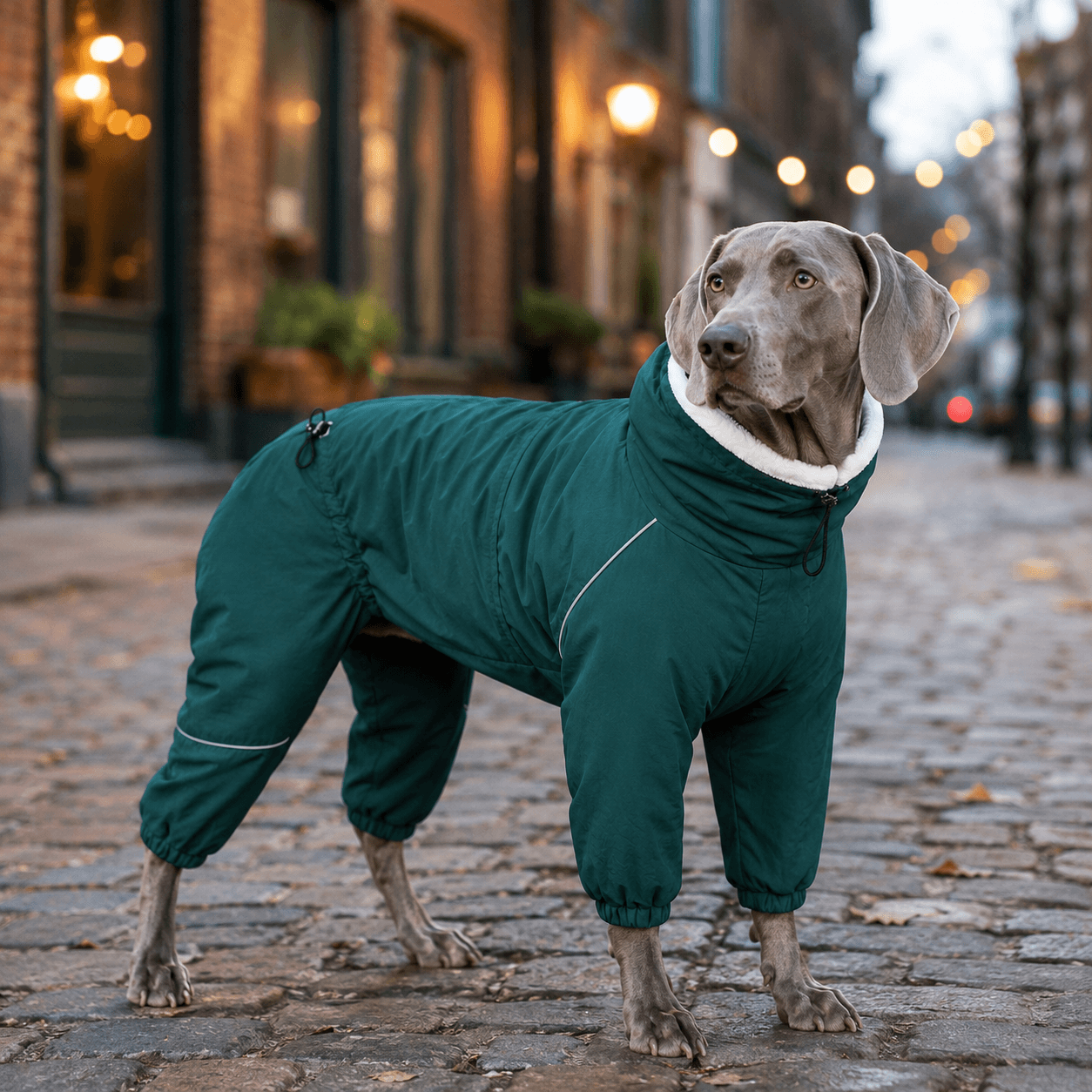 Waterproof Fleece Lined Dog Raincoat for Winter