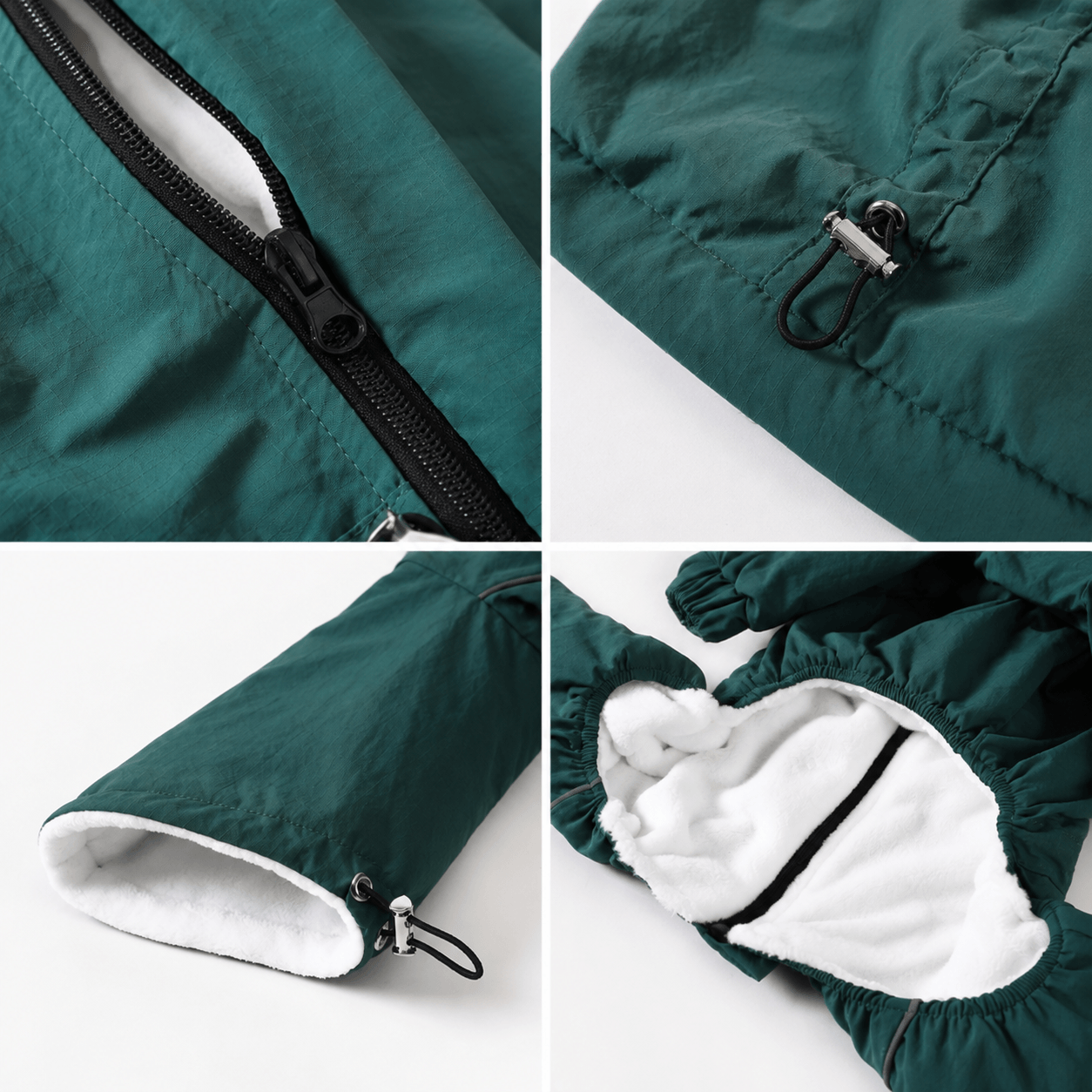 Waterproof Fleece Lined Dog Raincoat for Winter