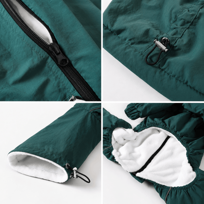 Waterproof Fleece Lined Dog Raincoat for Winter